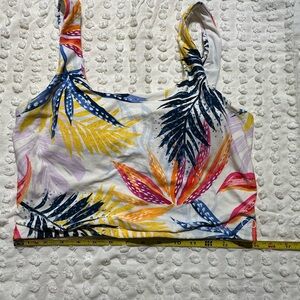 CALIA by Carrie Underwood Blue and Yellow Crop Bikini Top